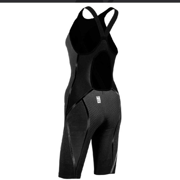Aqua Sphere Matrix Open Back Competition Swimsuit Tech Suit Black Gray Gold 30 4 - Picture 9 of 11